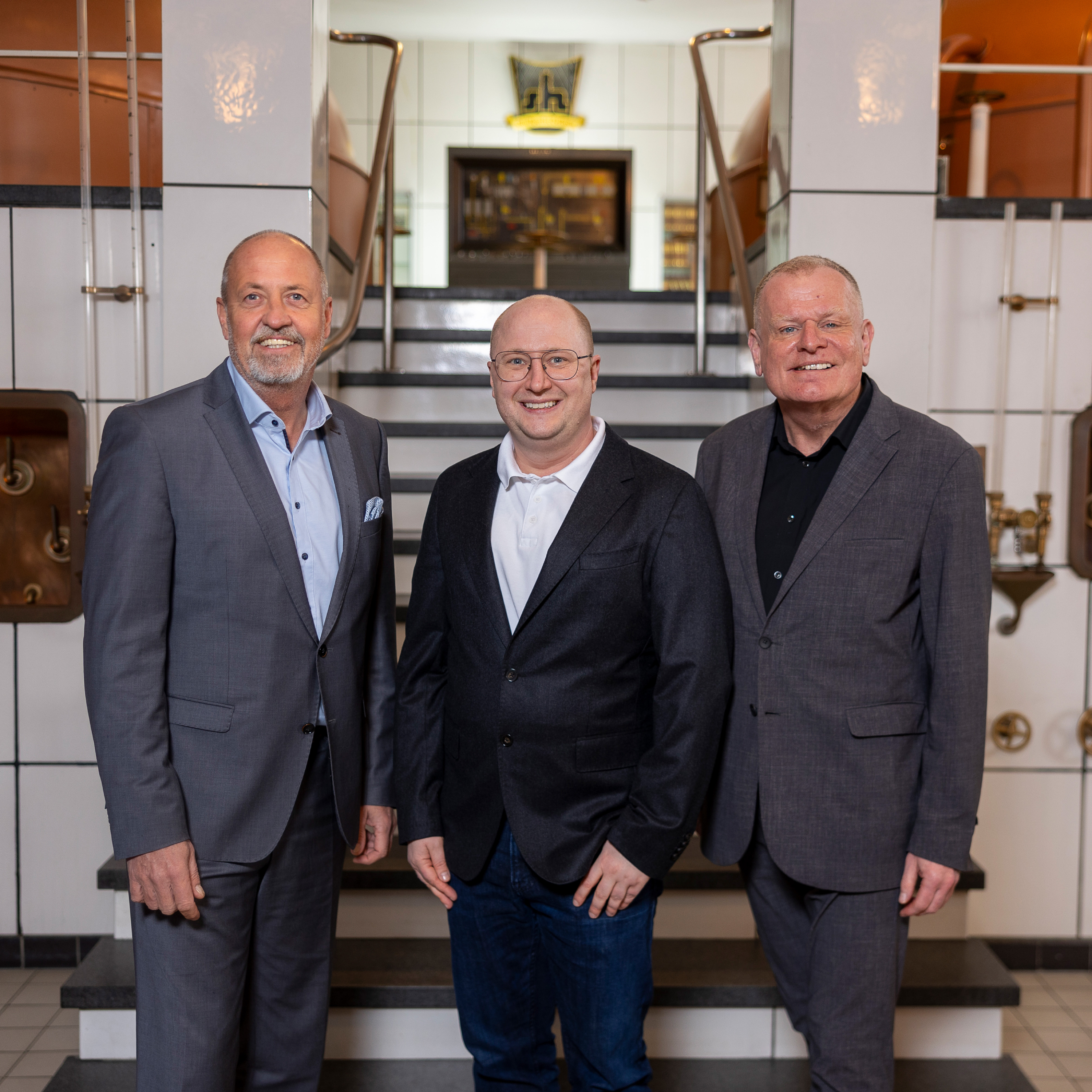 Geschäftsleitung der Stuttgarter Hofbräu AG: Herr Koschinski, Herr Becke und Herr Alber